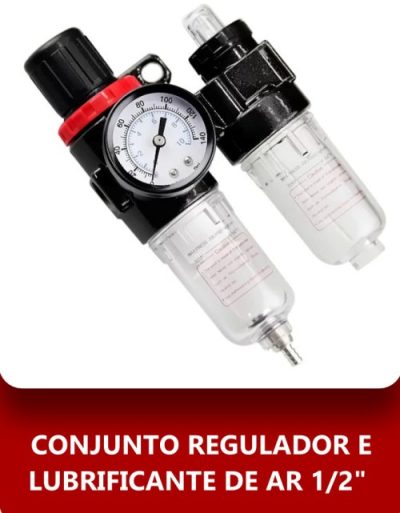 Conjunto Regulador e Lubrificante de Ar 1/2"