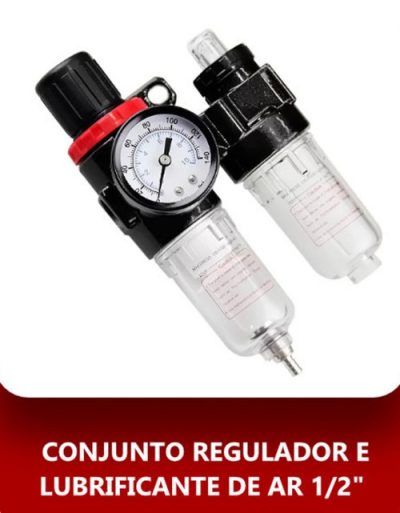 Conjunto Regulador e Lubrificante de Ar 1/2"